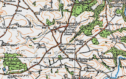 Old map of Abbotsham in 1919