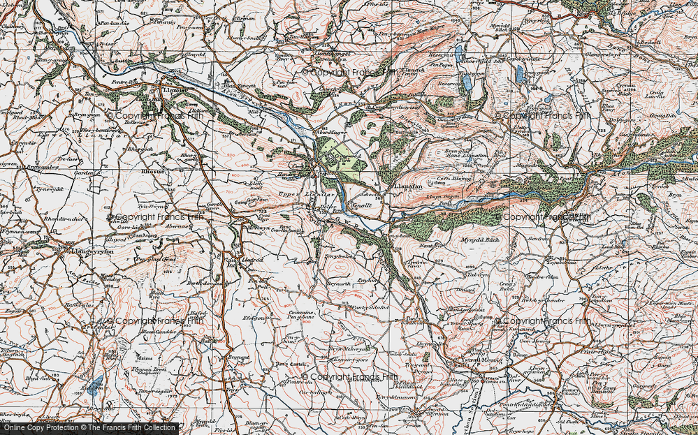 Old Map of Historic Map covering Brynarth in 1922