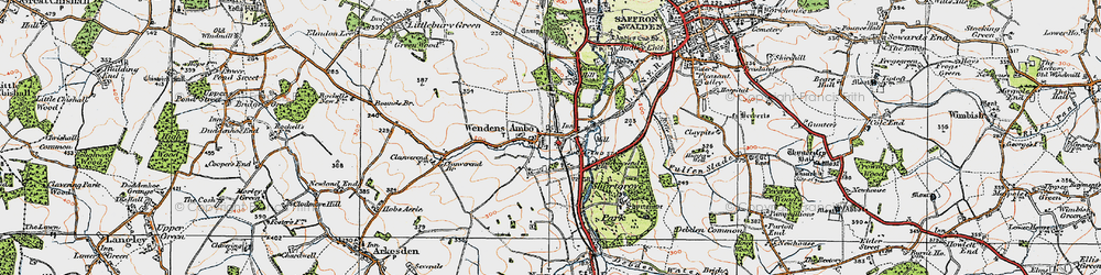 Old map of Audley End Sta in 1920