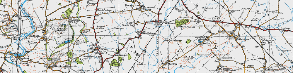 Old map of Wendlebury in 1919