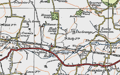 Old map of Wendling in 1921