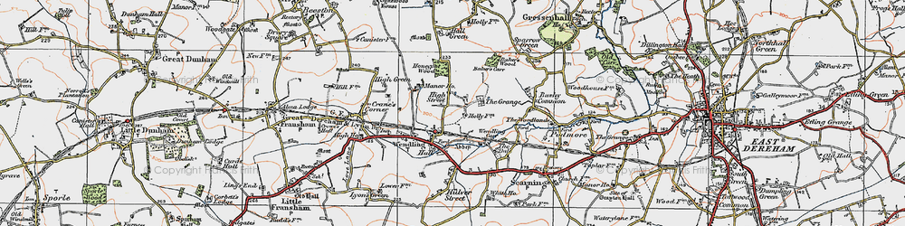 Old map of Wendling in 1921