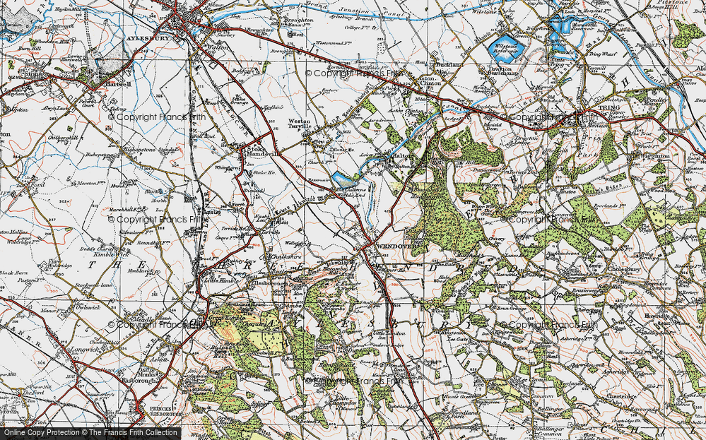Old Map of Historic Map covering Boddington Hill in 1919