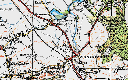 Old map of Boddington Hill in 1919
