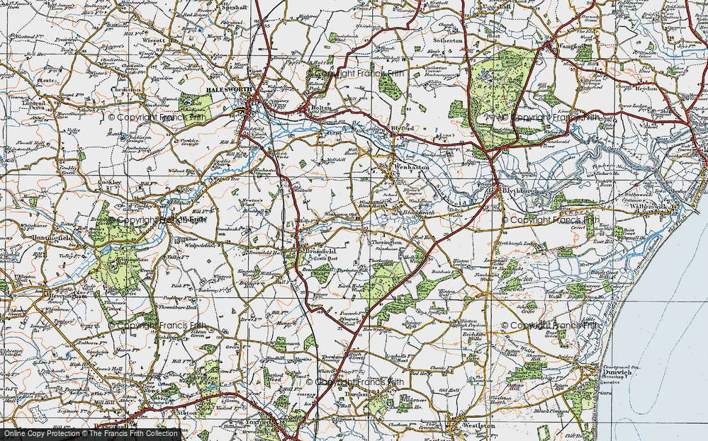 Old Map of Wenhaston Black Heath, 1921 in 1921