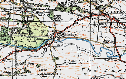 Old map of Wensley in 1925