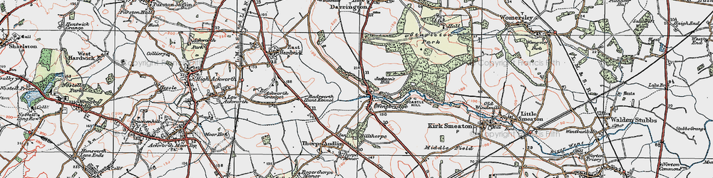 Old map of Wentbridge in 1925