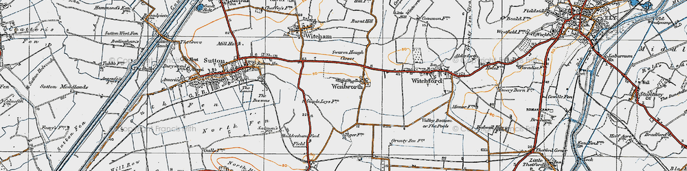 Old map of Wentworth in 1920