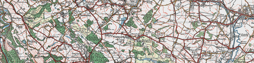 Old map of Wentworth in 1924