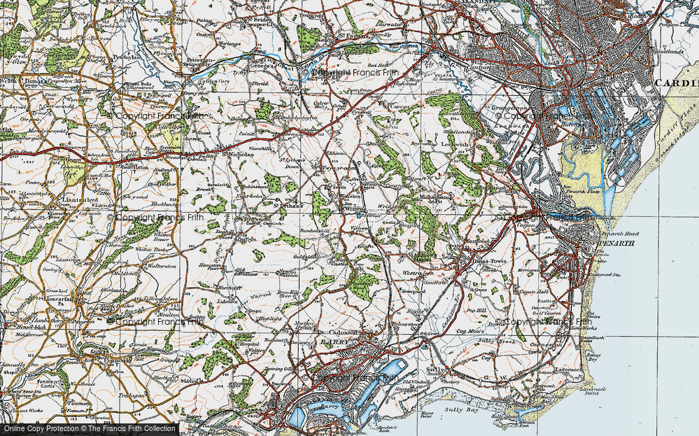 Old Map of Wenvoe, 1919 in 1919
