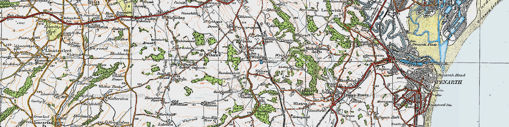 Old map of Wenvoe in 1919