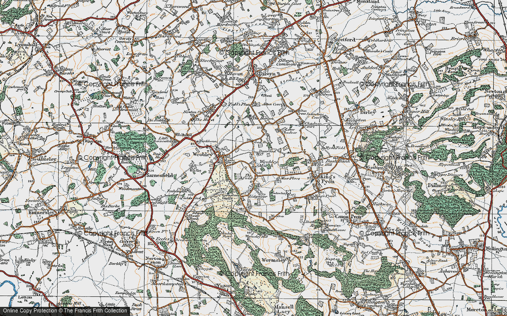 Old Map of Weobley Marsh, 1920 in 1920