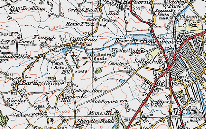 Old map of Weoley Castle in 1921