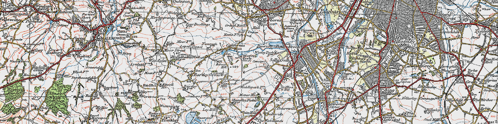 Old map of Weoley Castle in 1921