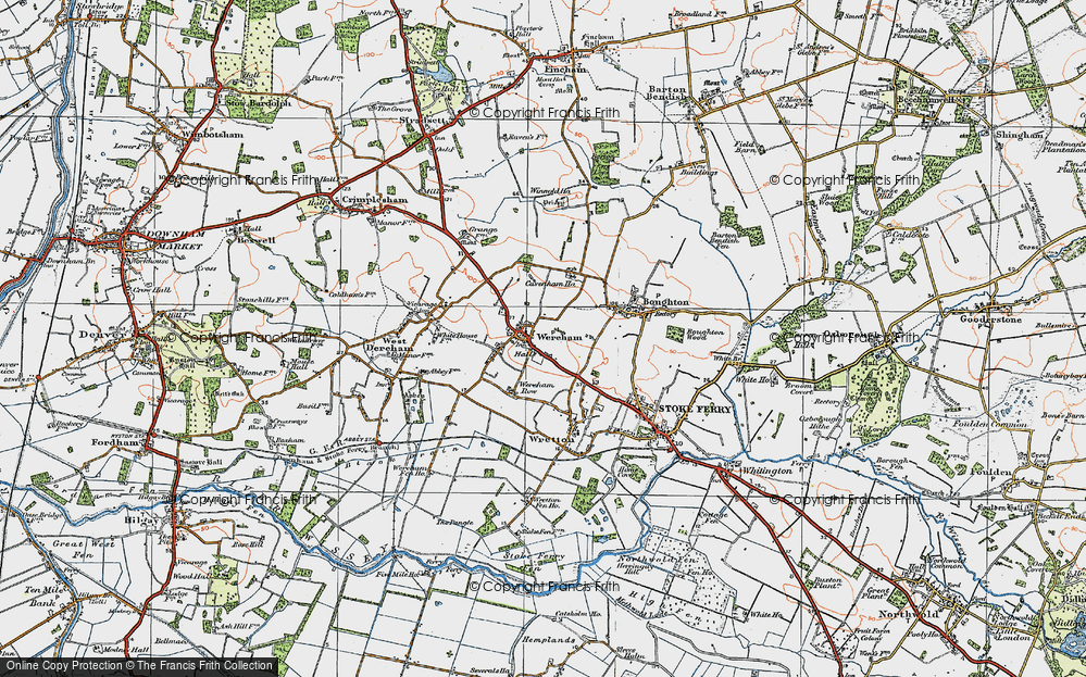 Old Map of Wereham, 1922 in 1922