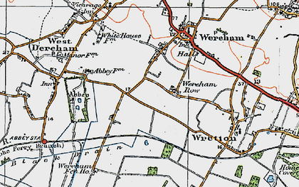 Old map of Wereham Row in 1922