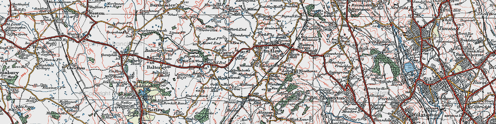 Old map of Wereton in 1921
