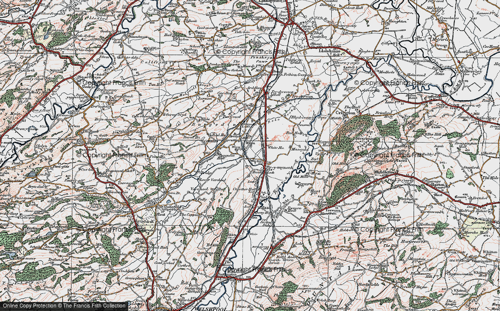 Old Map of Historic Map covering Burgedin Locks in 1921