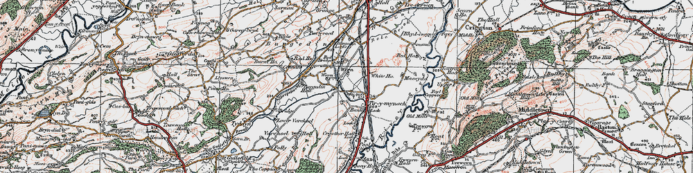 Old map of Burgedin Locks in 1921