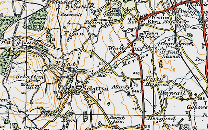 Old map of Wern in 1921