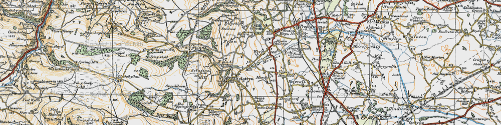 Old map of Wern in 1921