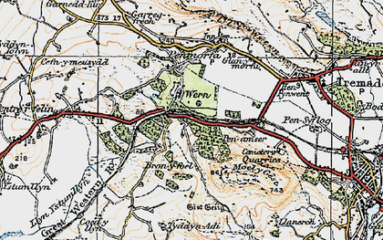 Old map of Wern in 1922