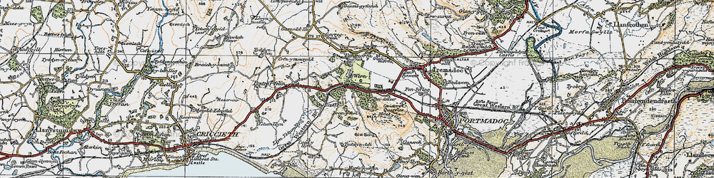 Old map of Wern in 1922