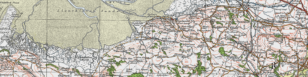 Old map of Wern in 1923