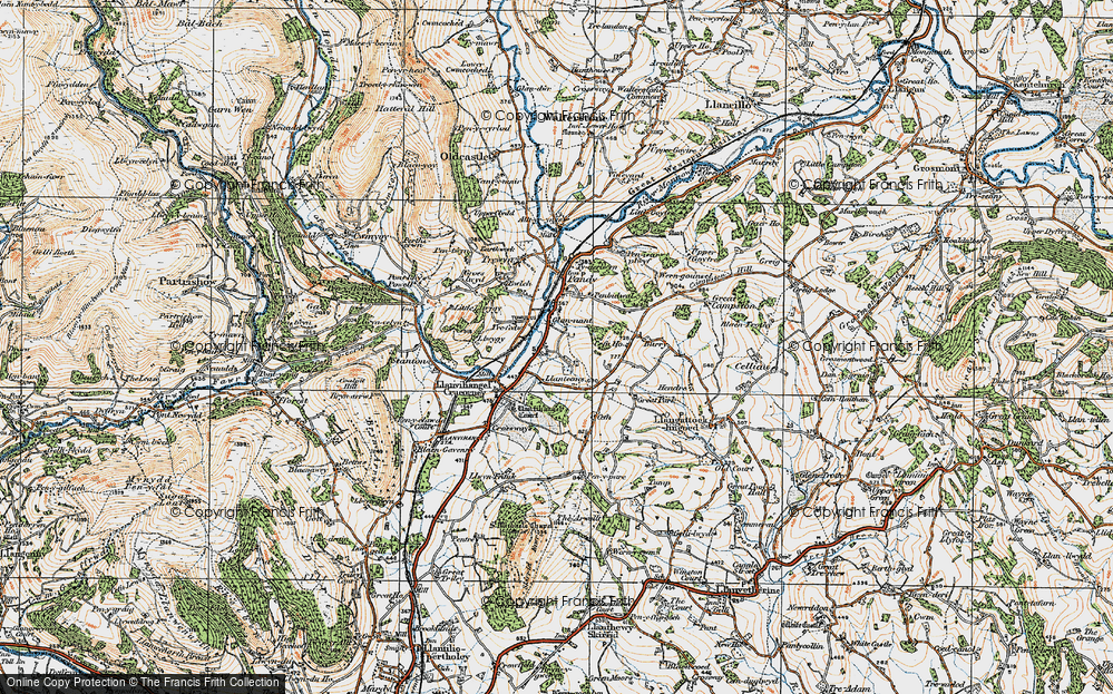 Old Map of Historic Map covering Cefn-Campstone in 1919