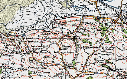 Old map of Wern-olau in 1923