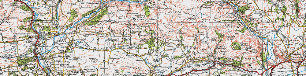 Old map of Wern Tarw in 1922