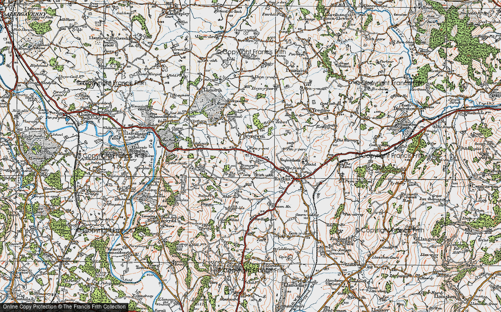 Old Map of Wern-y-cwrt, 1919 in 1919