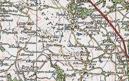 Old map of Wern-y-gaer in 1924