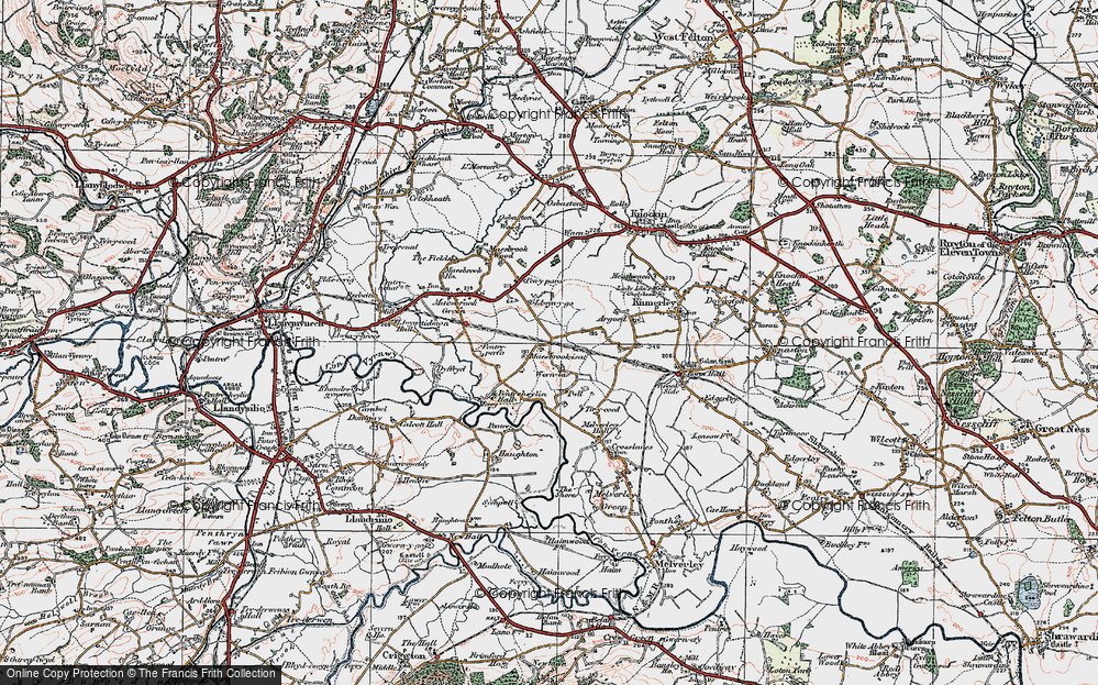Old Map of Wernlas, 1921 in 1921