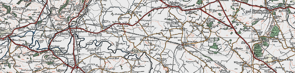 Old map of Wernlas in 1921