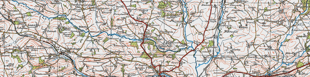 Old map of Werrington in 1919