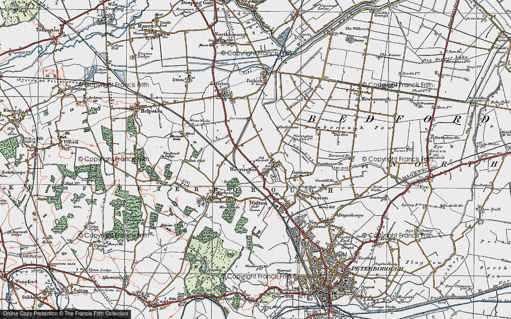 Old Map of Werrington, 1922 in 1922