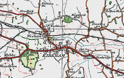 Old map of Wesham in 1924