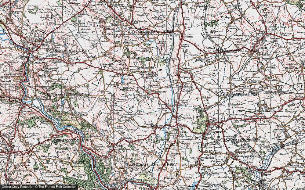 Old Map of Wessington, 1923 in 1923