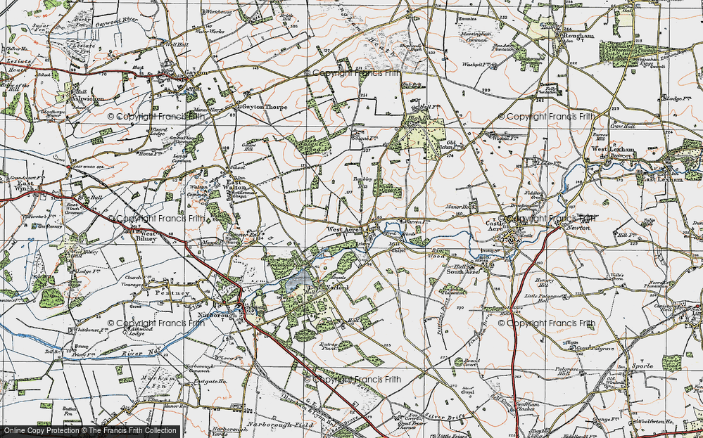 Old Map of West Acre, 1921 in 1921