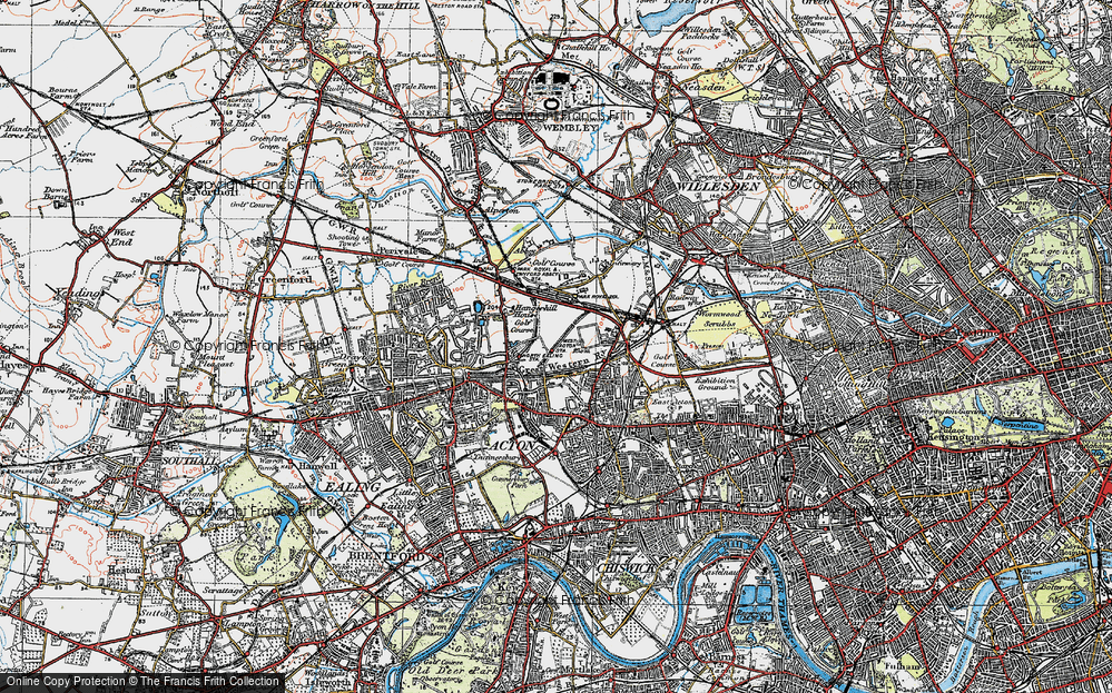 Old Map of West Acton, 1920 in 1920