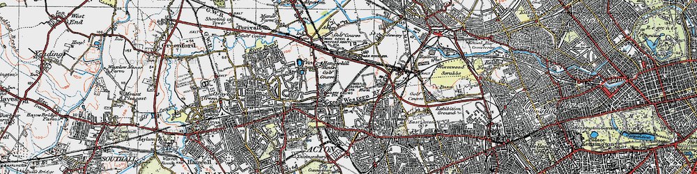 Old map of West Acton in 1920