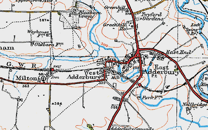Old map of West Adderbury in 1919