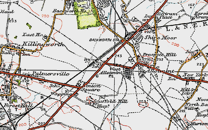 Old map of West Allotment in 1925