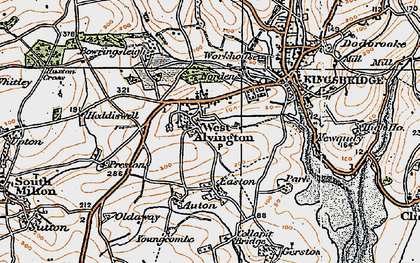 Old map of West Alvington in 1919