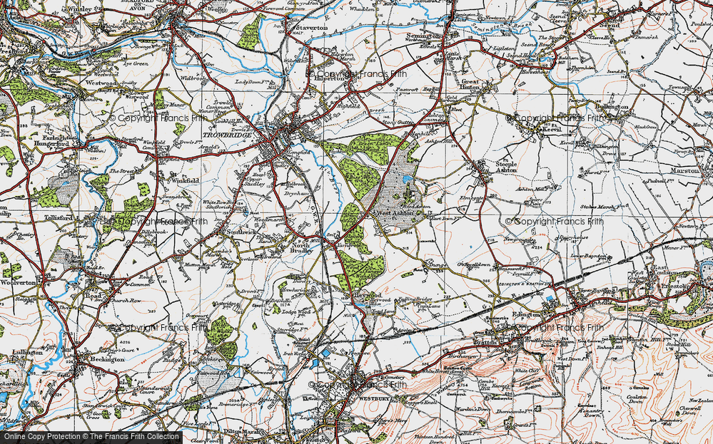 Old Map of Historic Map covering Rood Ashton in 1919