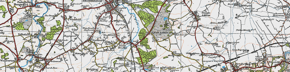 Old map of Rood Ashton in 1919