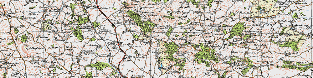 Old map of West Bagborough in 1919