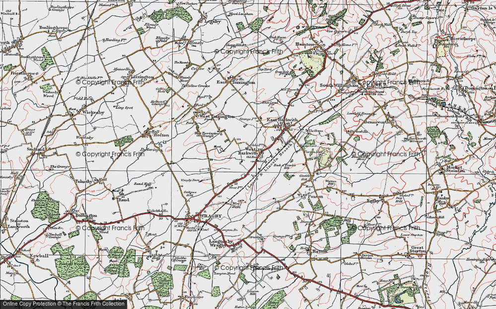 Old Map of West Barkwith, 1923 in 1923