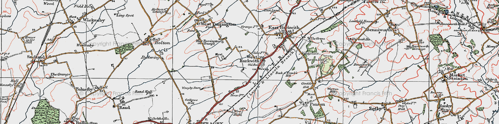 Old map of West Barkwith in 1923